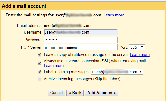 thêm email tên miền gmail